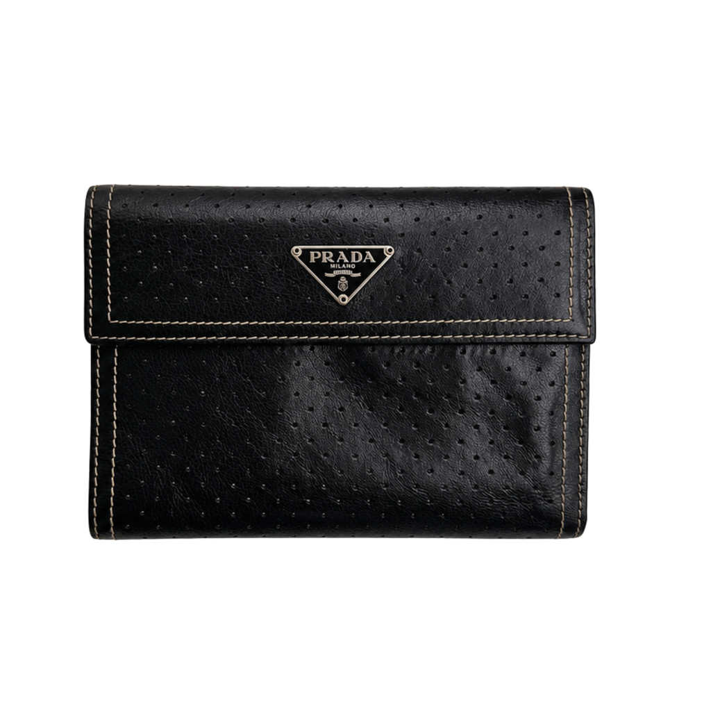 Prada Perforated Leather Wallet