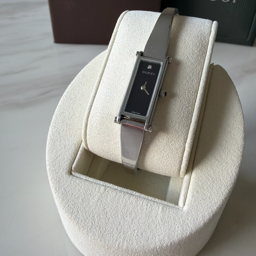 Gucci 1500L Watch (Stainless w/ Black Dial)