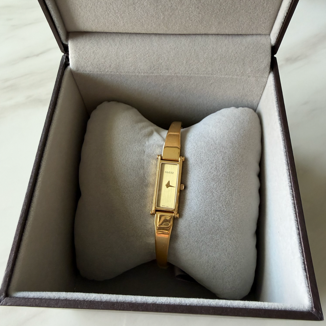 Gucci 1500L Gold-Plated Bangle Watch