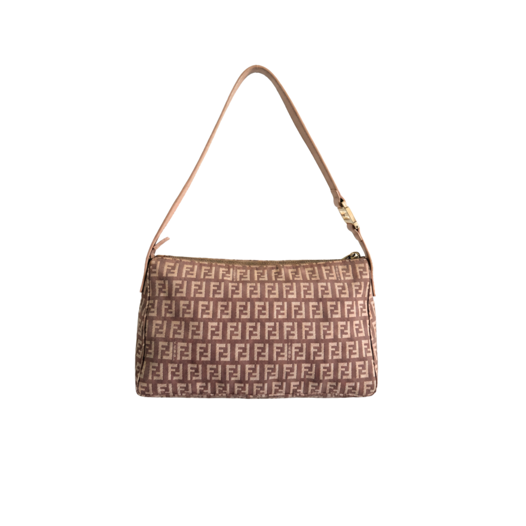 Fendi Zucchino Shoulder Bag (Dusty Rose)
