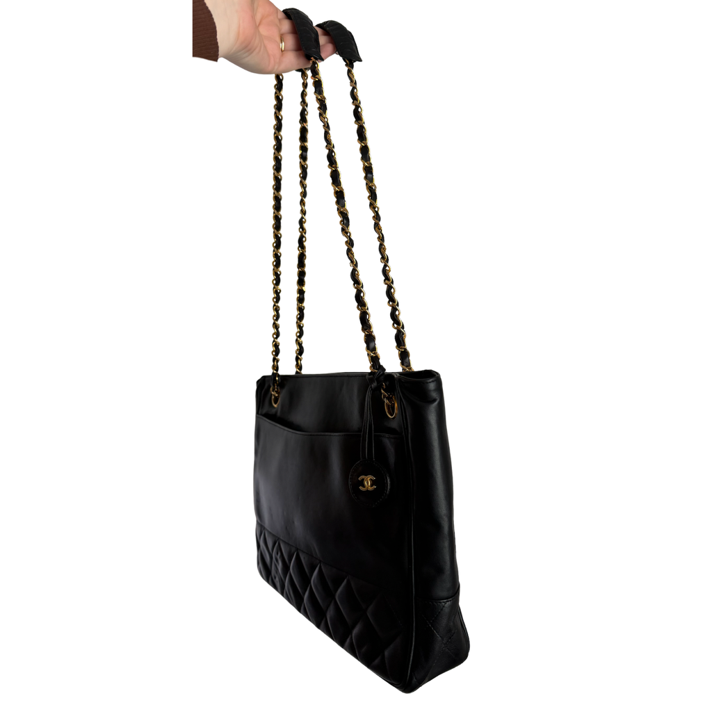 Chanel Quilted Shopping Tote