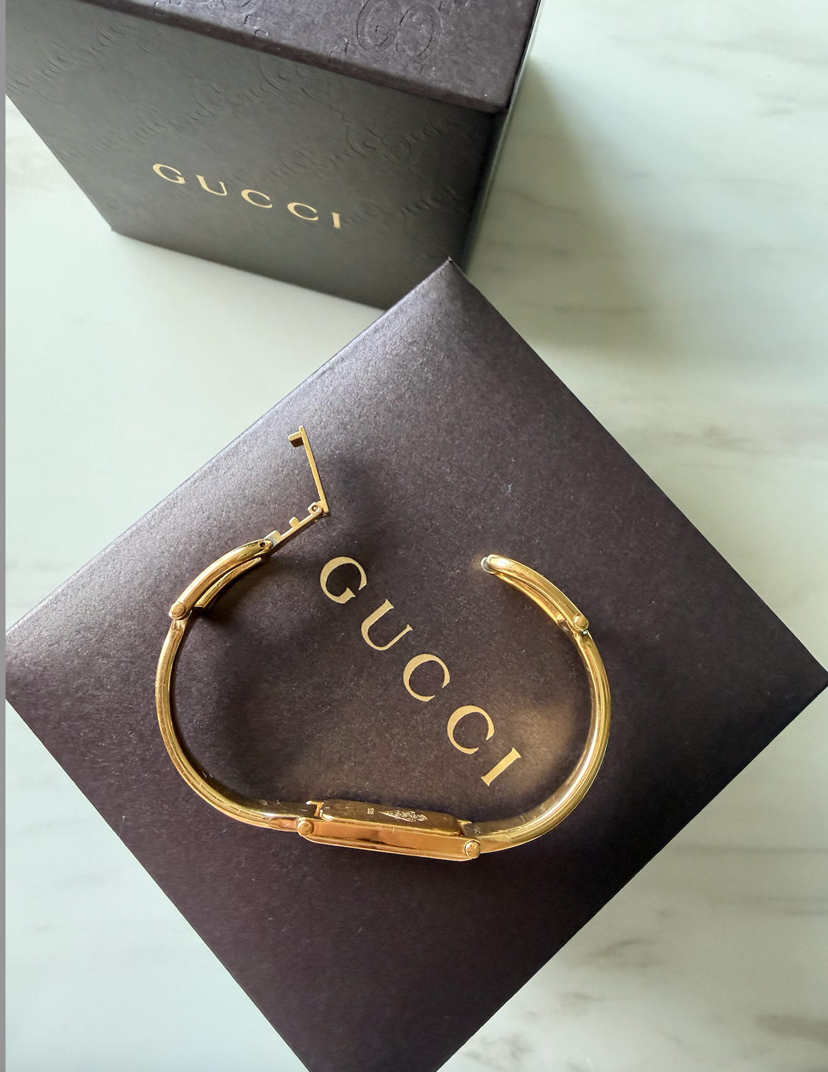 Gucci 1500L Gold-Plated Bangle Watch