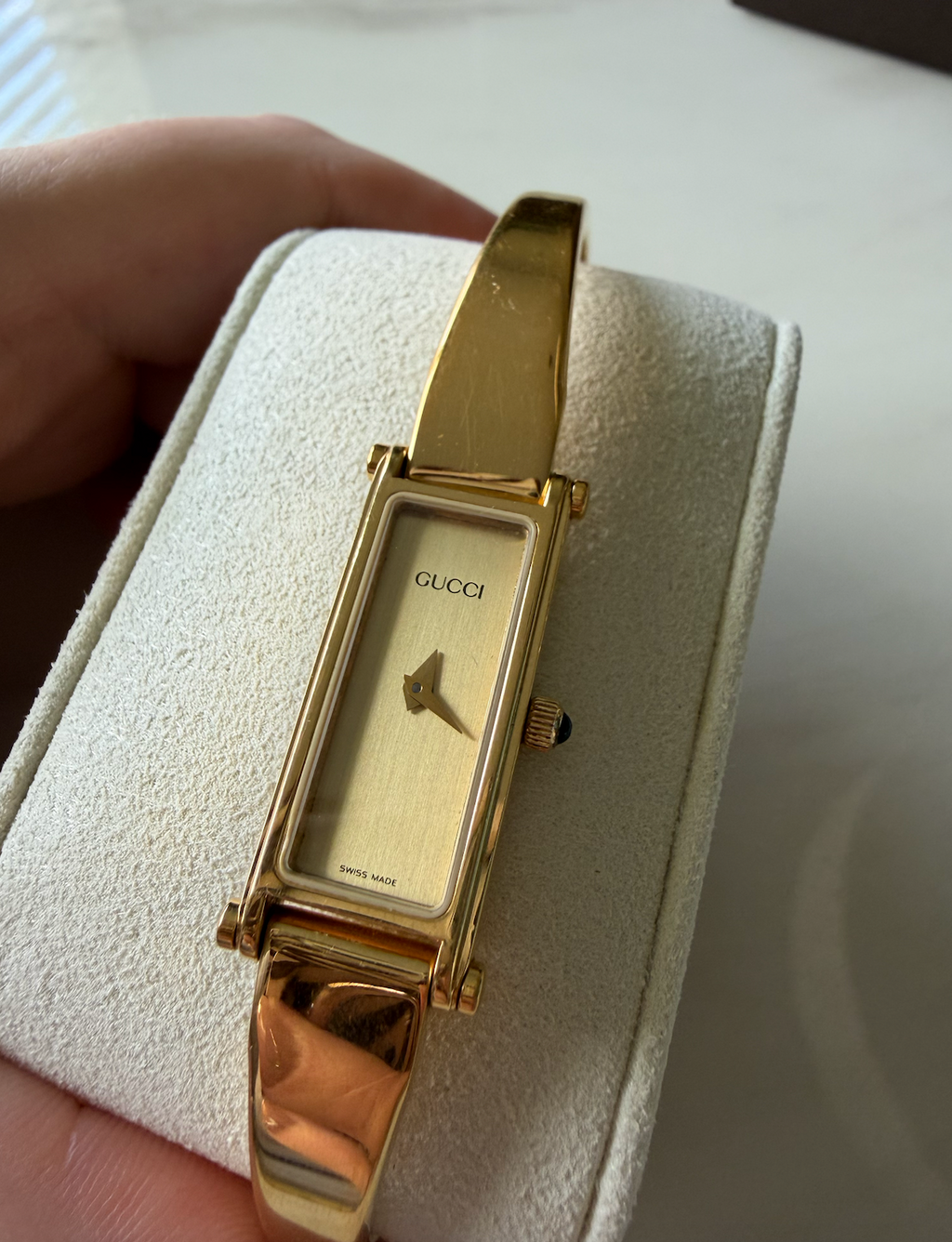 Gucci 1500L Gold-Plated Bangle Watch