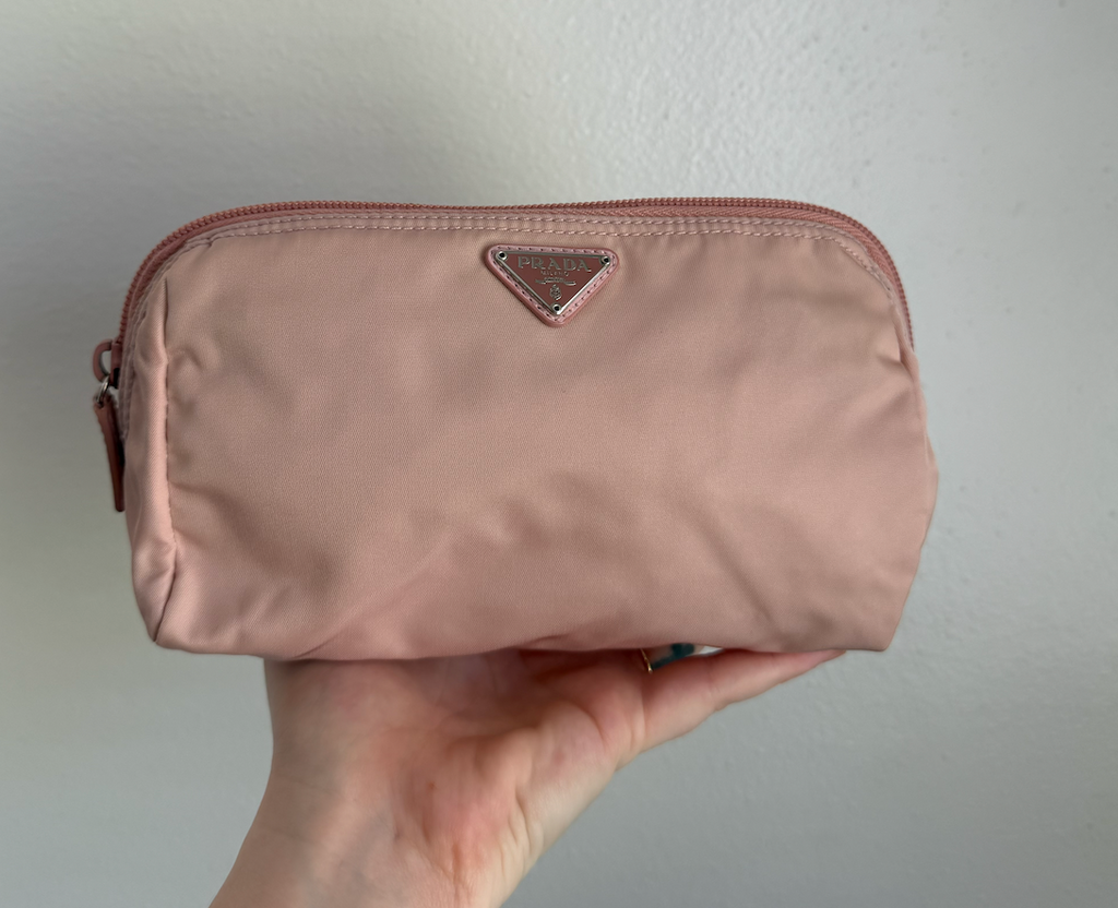 Prada Nylon Cosmetic Pouch (Baby Pink)