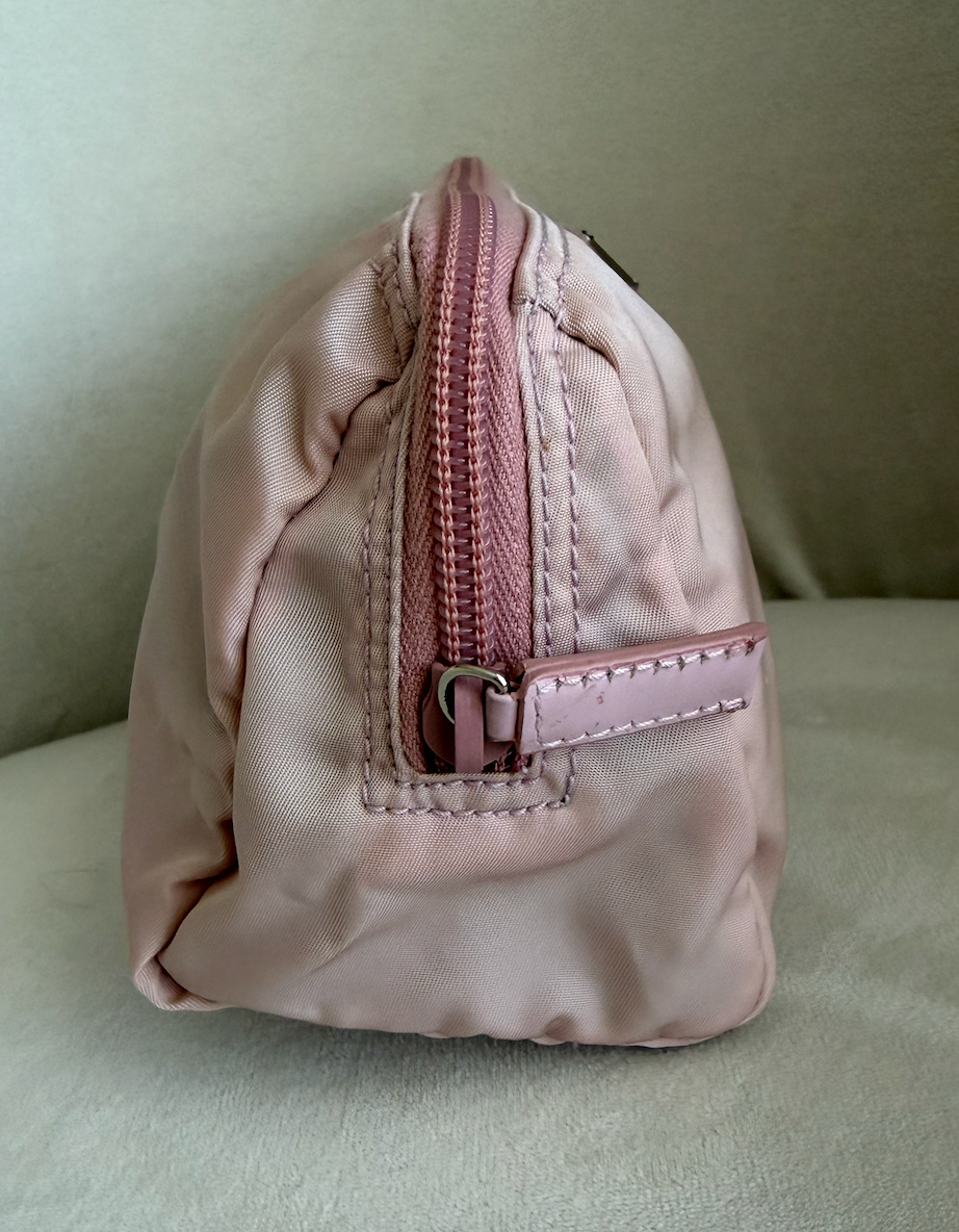 Prada Nylon Cosmetic Pouch (Baby Pink)