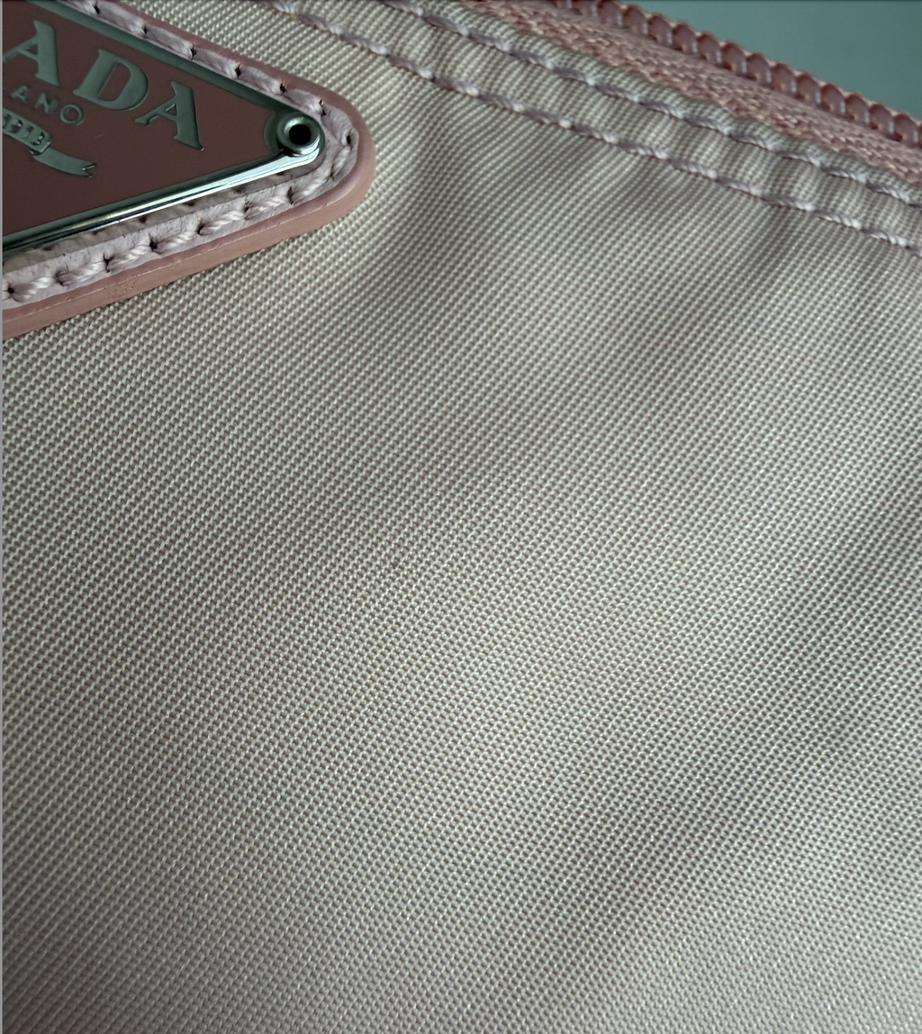 Prada Nylon Cosmetic Pouch (Baby Pink)