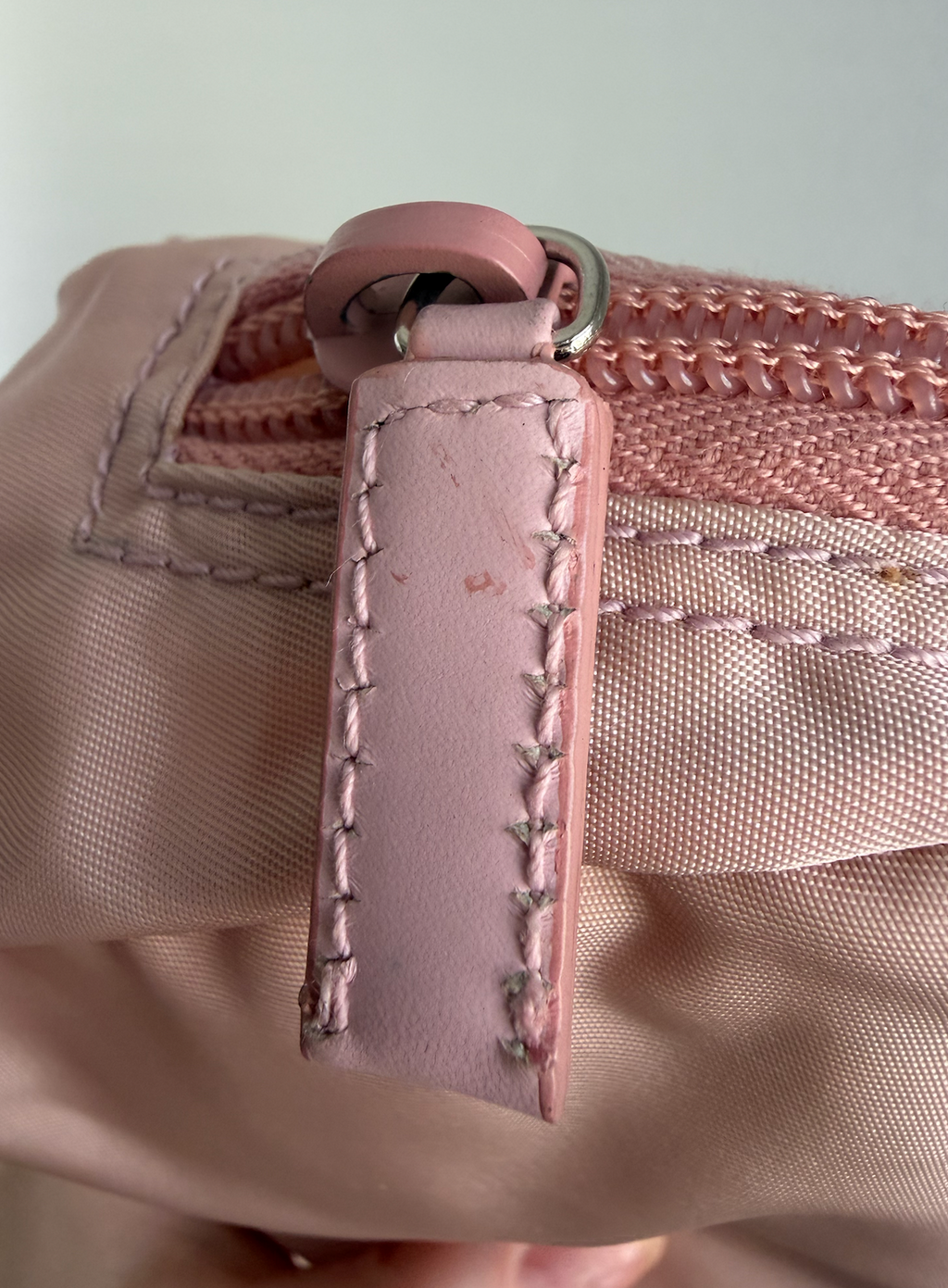 Prada Nylon Cosmetic Pouch (Baby Pink)