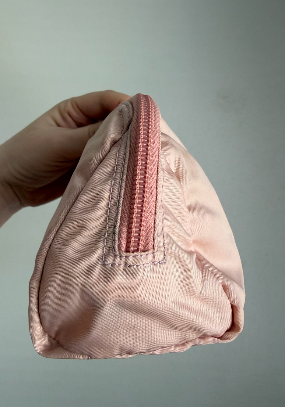 Prada Nylon Cosmetic Pouch (Baby Pink)
