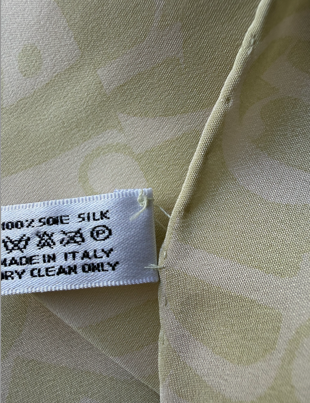 Dior Cream/Green Silk Scarf