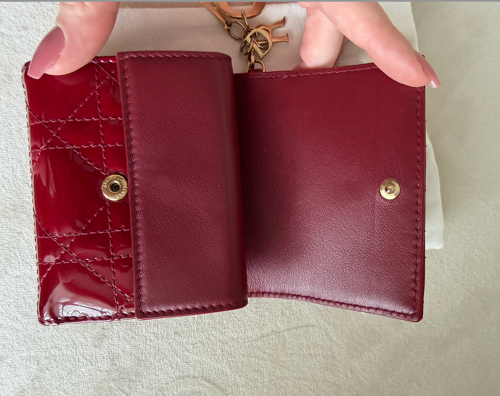 Dior Cannage Patent Leather Compact Wallet