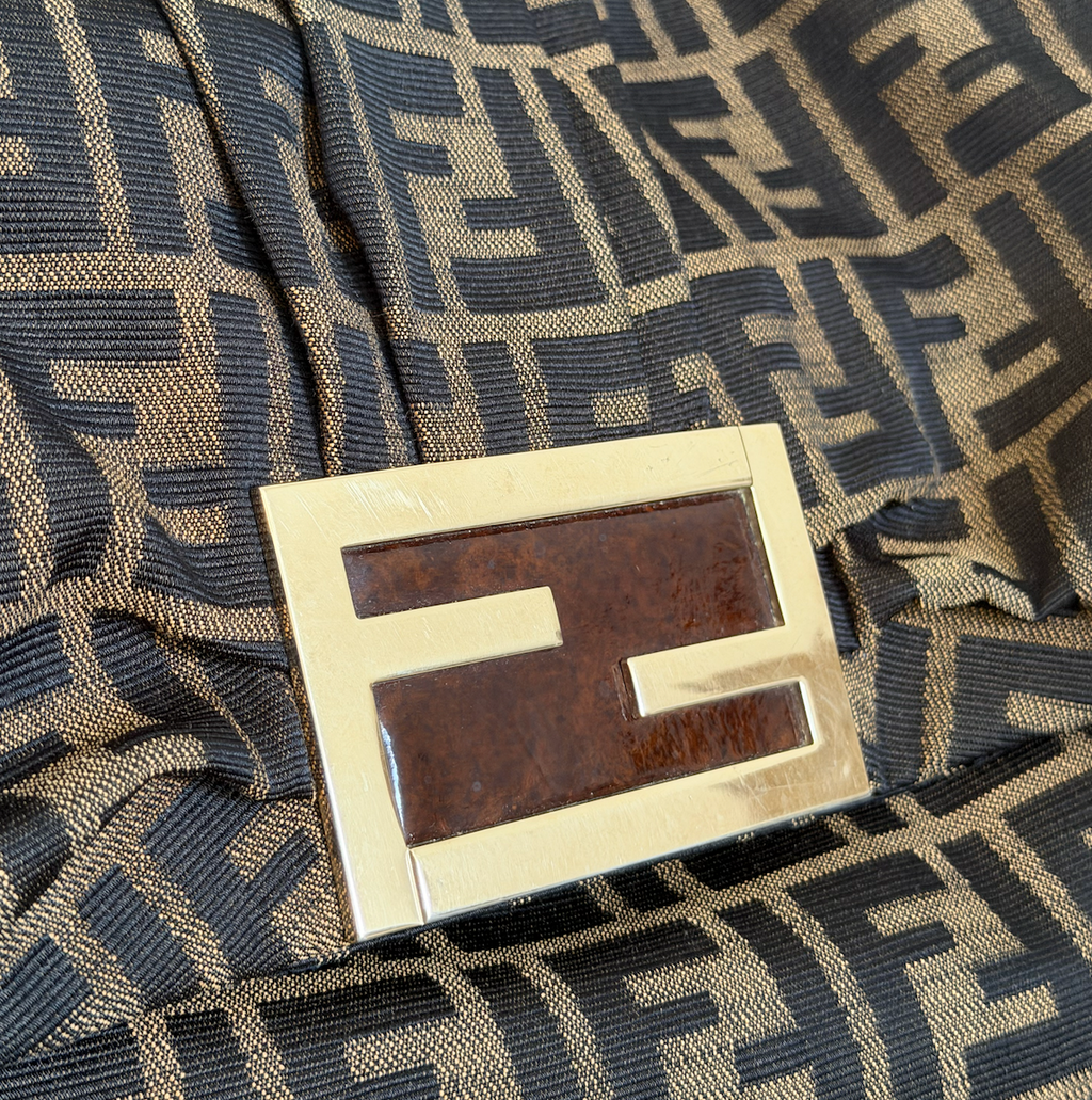 Fendi Zucca MIA Flap Shoulder Bag