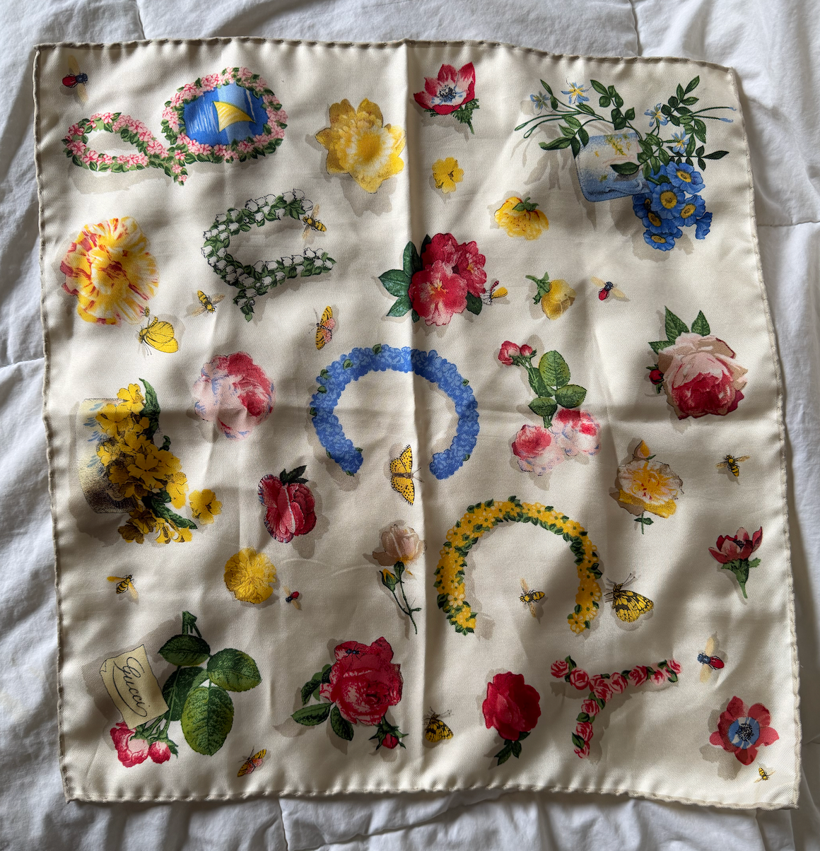 Gucci Floral Silk Pocket Square