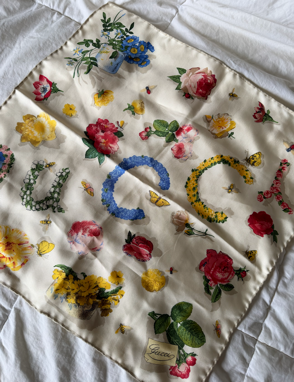 Gucci Floral Silk Pocket Square