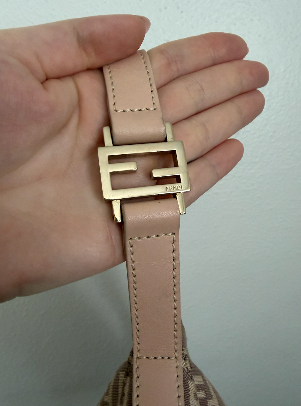 Fendi Zucchino Shoulder Bag (Dusty Rose)
