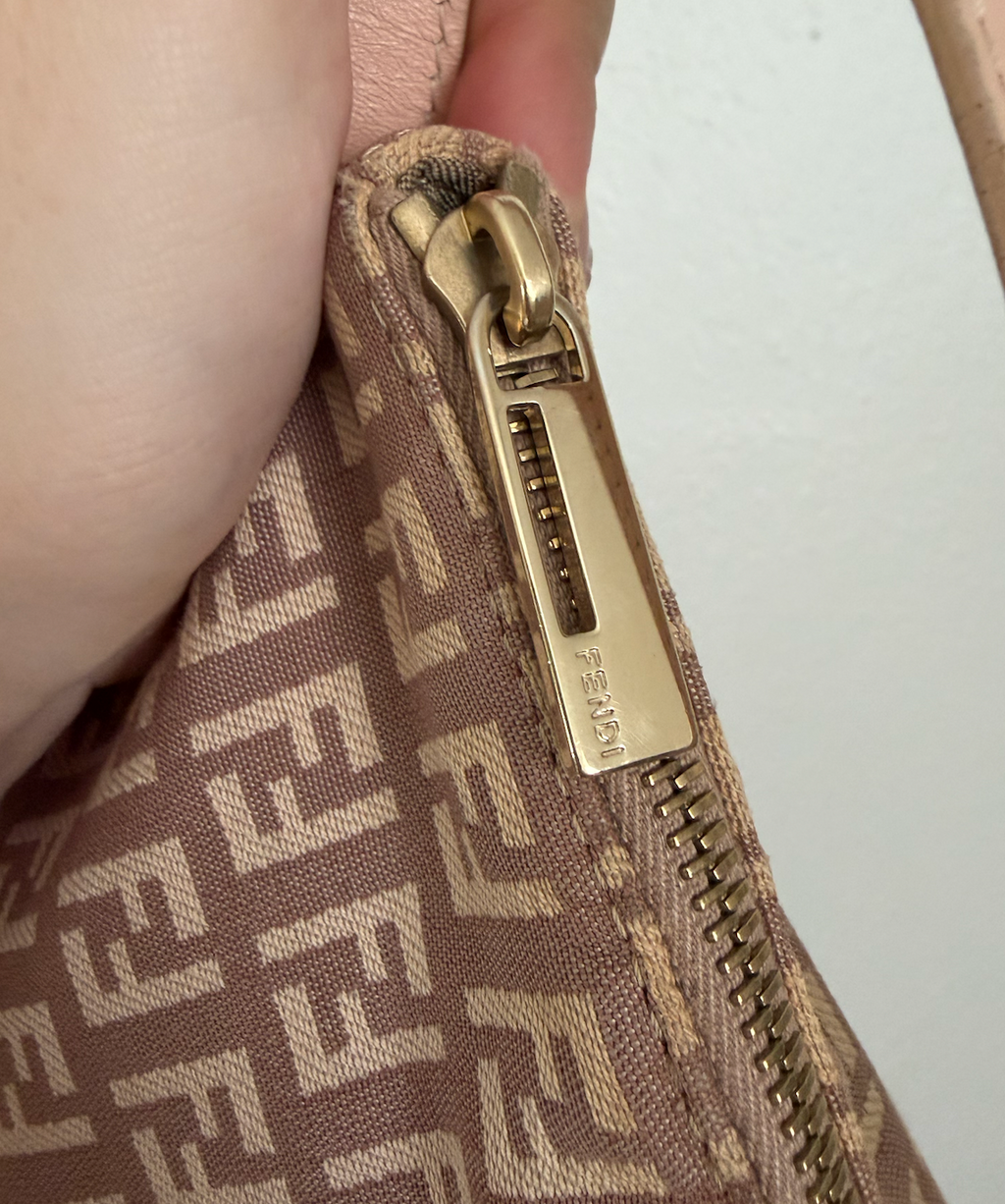 Fendi Zucchino Shoulder Bag (Dusty Rose)