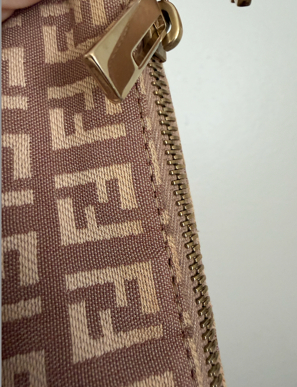 Fendi Zucchino Shoulder Bag (Dusty Rose)