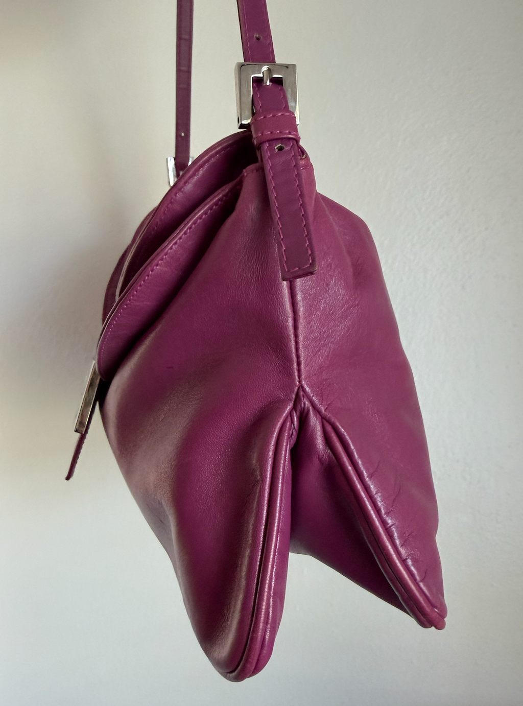 Fendi Mamma Baguette (Magenta Leather)