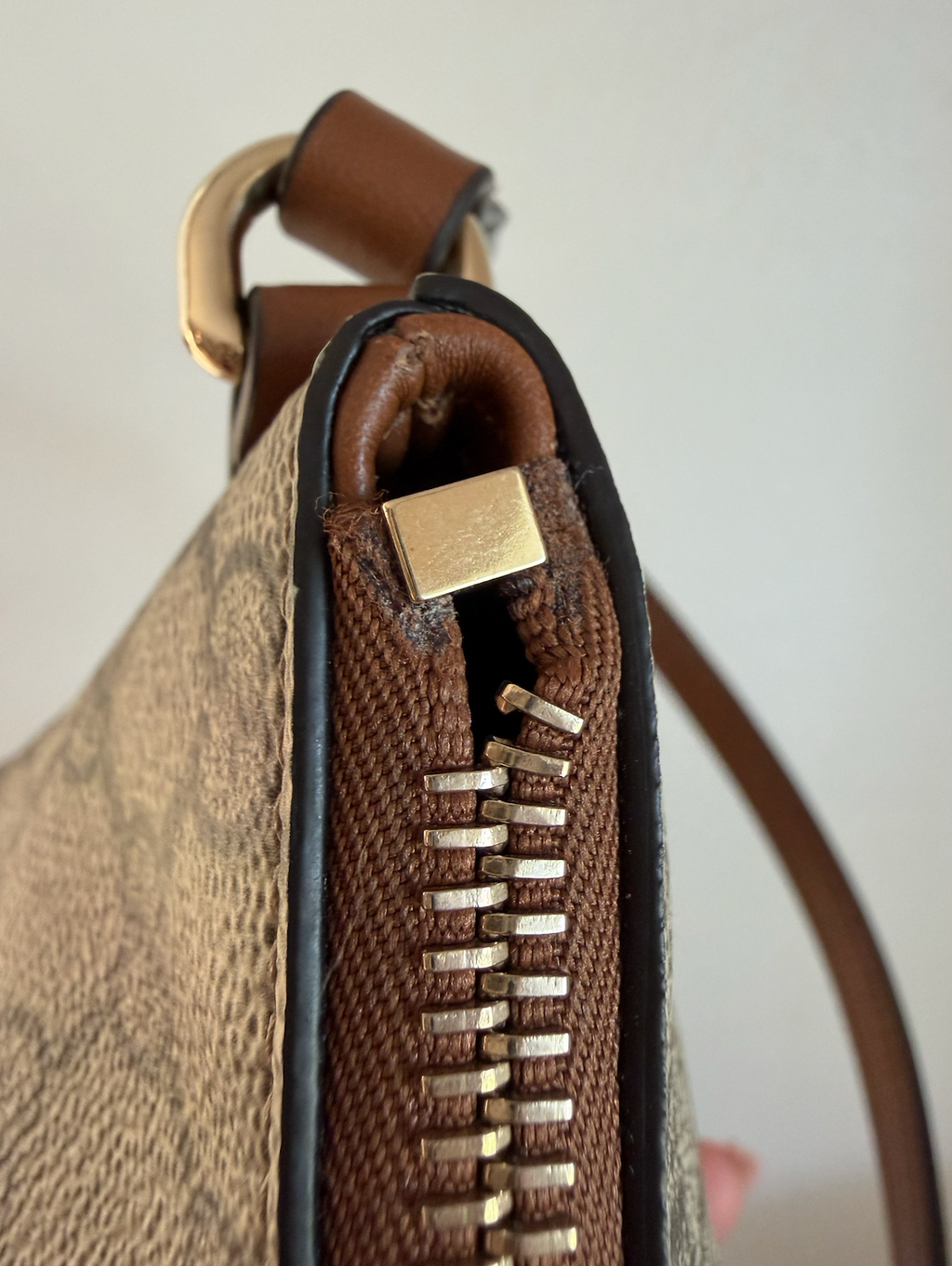 Gucci GG Coated Canvas Emblem Small Shoulder Bag