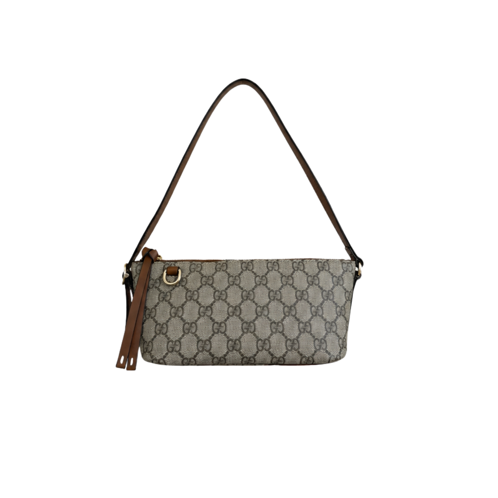 Gucci GG Coated Canvas Emblem Small Shoulder Bag