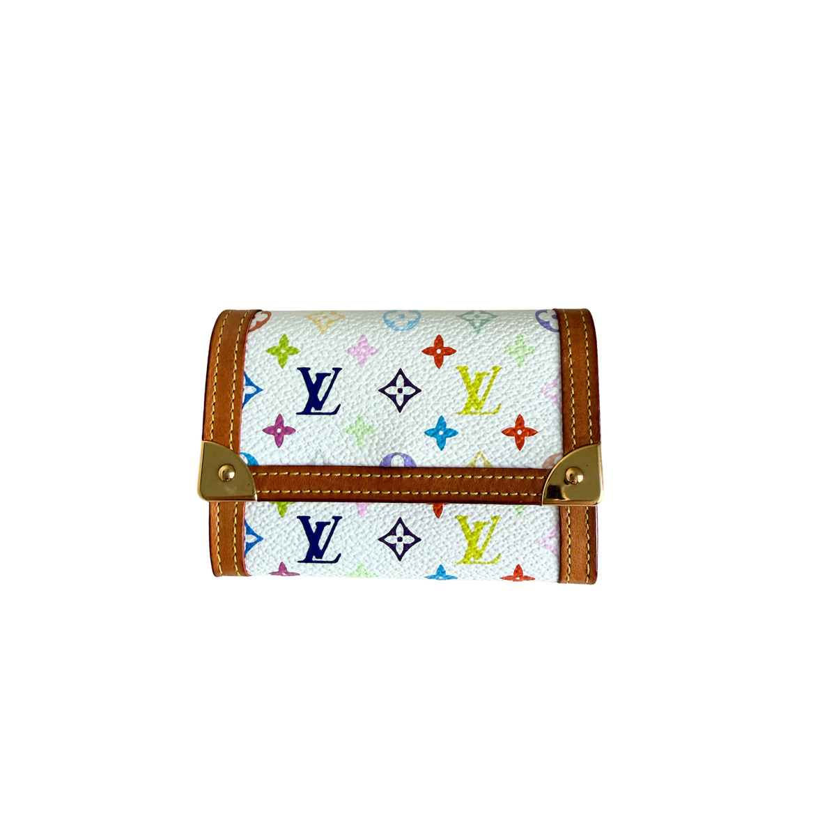 Louis Vuitton Murakami Monogram Multicolor Porte-Monnaie Plat Coin Purse