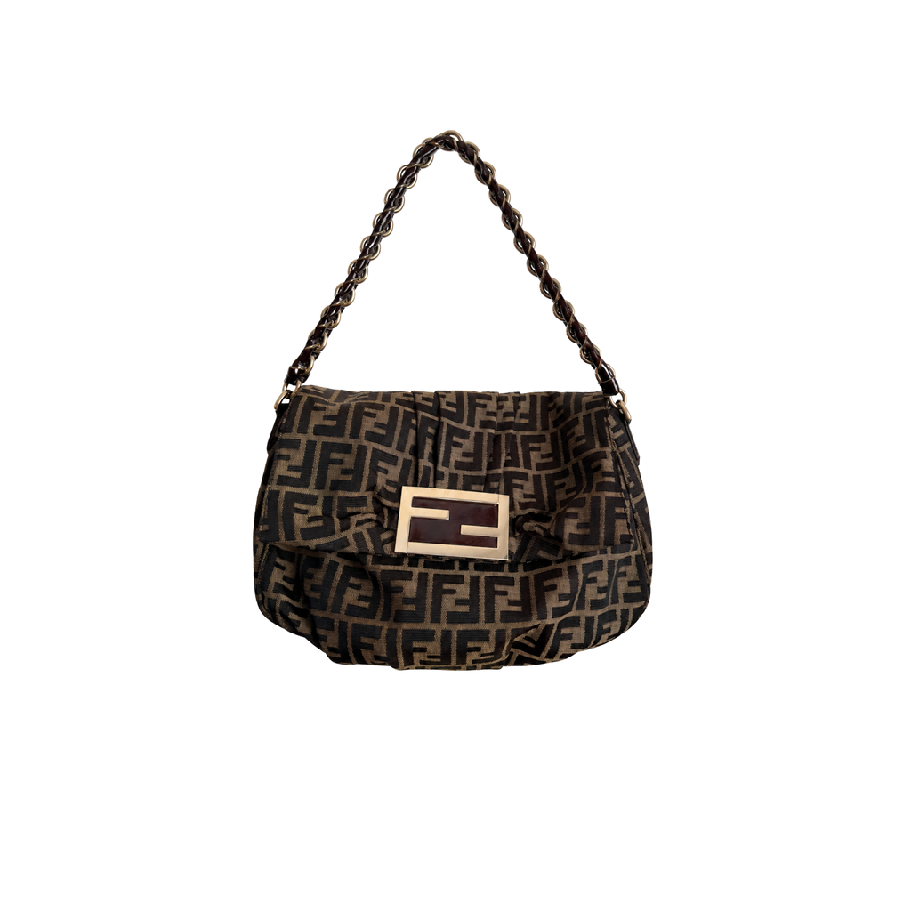 Fendi Zucca MIA Flap Shoulder Bag